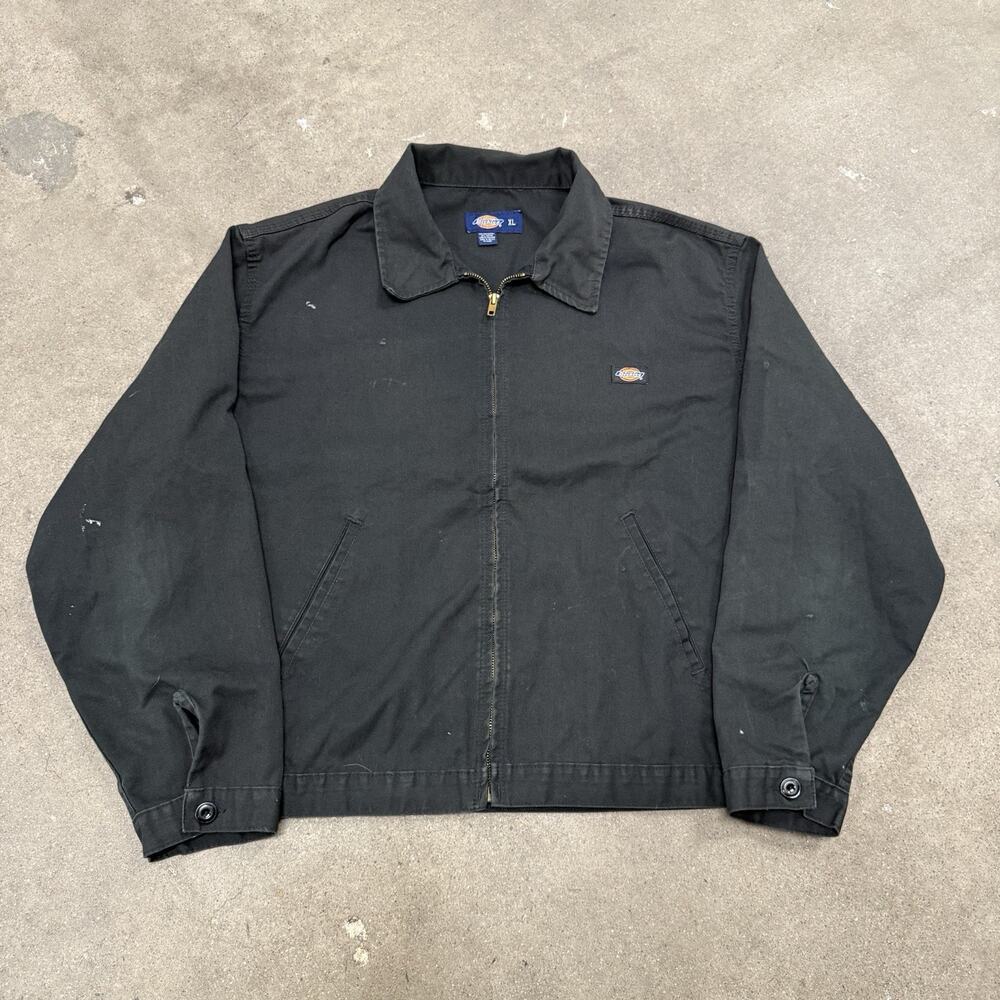 Vintage Dickies Unlined Full Zip Eisenhower Work Jacket XL Black